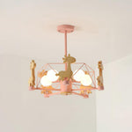Lovely Deer Wooden Chandelier