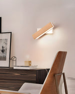 Luca Angle LED Wall Sconce in Natural Wood Finish
