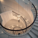 Lucente Noir Spiral Chandelier — Smoked Glass Pendant Light
