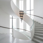Lucente Noir Spiral Chandelier — Smoked Glass Pendant Light