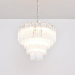 Lucente Glass Chandelier – Modern Tiered Crystal-Like Pendant for Dining & Living Spaces