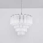 Lucente Glass Chandelier – Modern Tiered Crystal-Like Pendant for Dining & Living Spaces