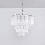 Lucente Glass Chandelier – Modern Tiered Crystal-Like Pendant for Dining & Living Spaces
