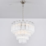 Lucente Glass Chandelier – Modern Tiered Crystal-Like Pendant for Dining & Living Spaces