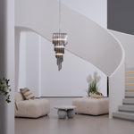 Lucente Noir Spiral Chandelier — Smoked Glass Pendant Light