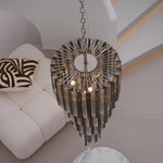 Lucente Noir Spiral Chandelier — Smoked Glass Pendant Light