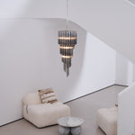 Lucente Noir Spiral Chandelier — Smoked Glass Pendant Light