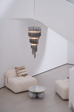 Lucente Noir Spiral Chandelier — Smoked Glass Pendant Light