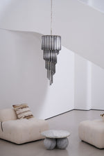Lucente Noir Spiral Chandelier — Smoked Glass Pendant Light