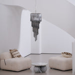 Lucente Noir Spiral Chandelier — Smoked Glass Pendant Light
