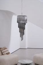 Lucente Noir Spiral Chandelier — Smoked Glass Pendant Light