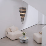 Lucente Noir Spiral Chandelier — Smoked Glass Pendant Light