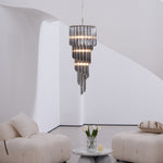 Lucente Noir Spiral Chandelier — Smoked Glass Pendant Light
