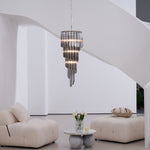 Lucente Noir Spiral Chandelier — Smoked Glass Pendant Light