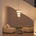 Lucente Noir Spiral Chandelier — Smoked Glass Pendant Light