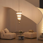 Lucente Noir Spiral Chandelier — Smoked Glass Pendant Light