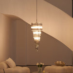 Lucente Noir Spiral Chandelier — Smoked Glass Pendant Light