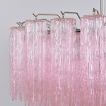 Lucente Rosa Chandelier – Handcrafted Pink Glass Multi-Tier Pendant Light