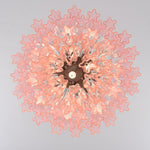 Lucente Rosa Chandelier – Handcrafted Pink Glass Multi-Tier Pendant Light