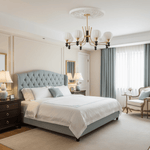 Lucerna Royale Chandelier – Brass & Walnut Wood Modern Chandelier for Dining Room and Foyer