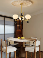 Lucerna Royale Chandelier – Brass & Walnut Wood Modern Chandelier for Dining Room and Foyer