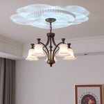 Lucian Bell Chandelier — Bronze & Glass Pendant Light for Dining Room