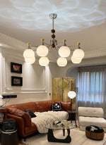 Lucienne Orb Chandelier – Modern Glass & Gold Pendant Light