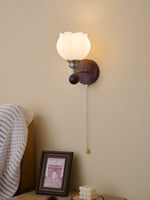 Lucille Hexagonal Glass Wall Sconce with Wood and Metal Accents