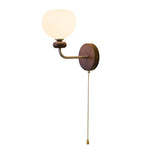 Lucille Hexagonal Glass Wall Sconce with Wood and Metal Accents