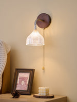 Lucina Wall Sconce in Walnut and Fluted Glass for Modern Interiors