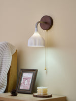 Lucina Wall Sconce in Walnut and Fluted Glass for Modern Interiors