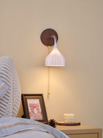 Lucina Wall Sconce in Walnut and Fluted Glass for Modern Interiors