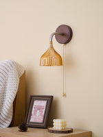 Lucina Wall Sconce in Walnut and Fluted Glass for Modern Interiors