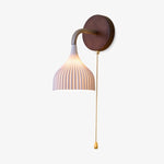 Lucina Wall Sconce in Walnut and Fluted Glass for Modern Interiors
