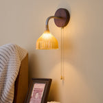 Lucina Wall Sconce in Walnut and Fluted Glass for Modern Interiors