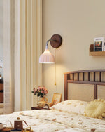 Lucina Wall Sconce in Walnut and Fluted Glass for Modern Interiors