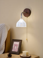 Lucina Wall Sconce in Walnut and Fluted Glass for Modern Interiors