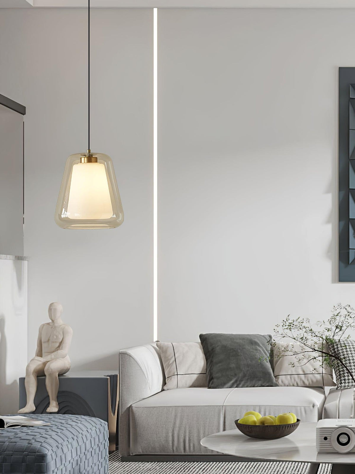 Lucinda Glass Pendant Light in Gold Finish for Modern Interiors