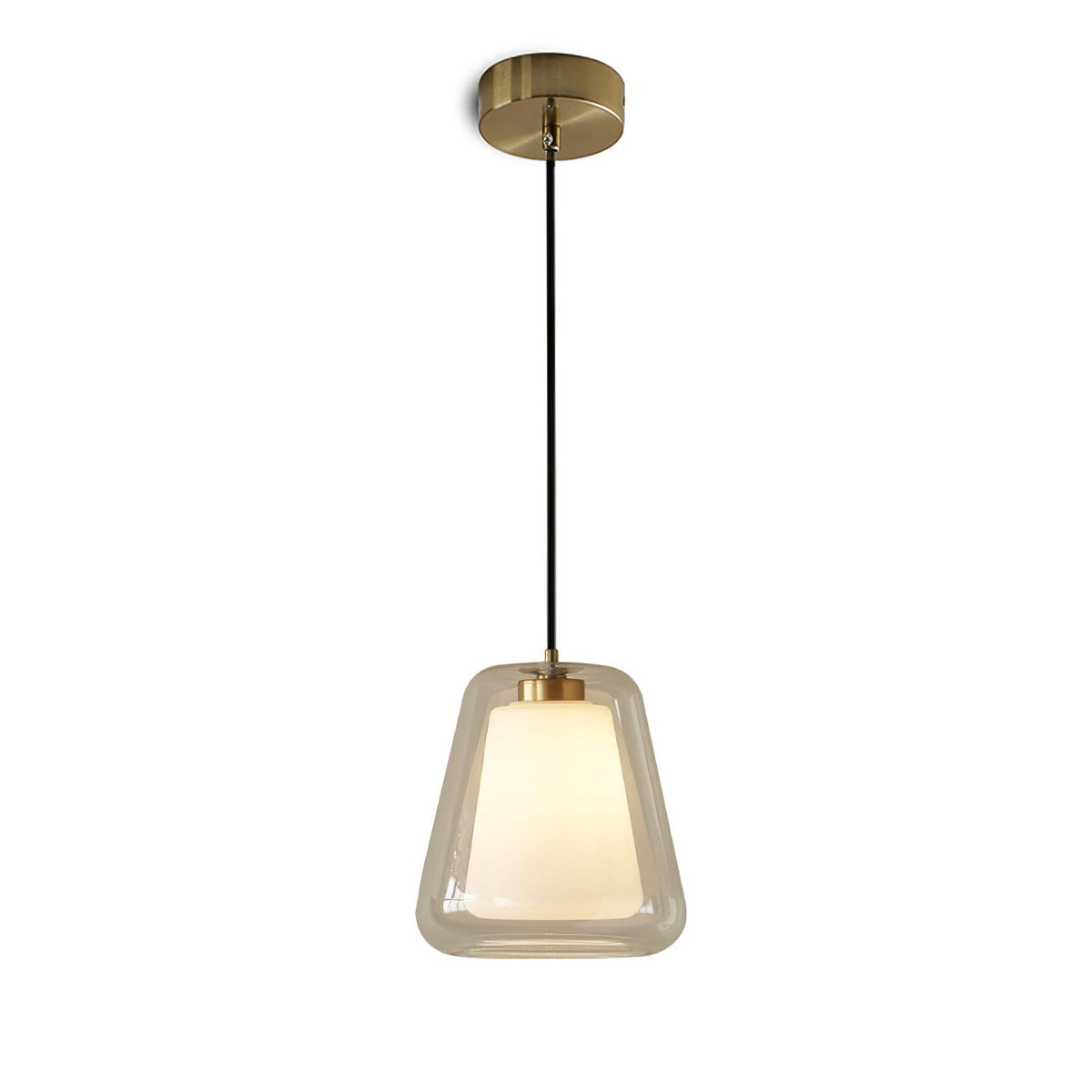 Lucinda Glass Pendant Light in Gold Finish for Modern Interiors