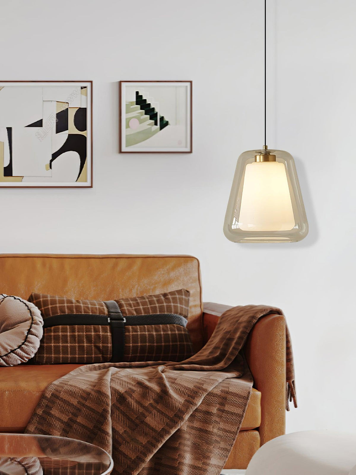 Lucinda Glass Pendant Light in Gold Finish for Modern Interiors