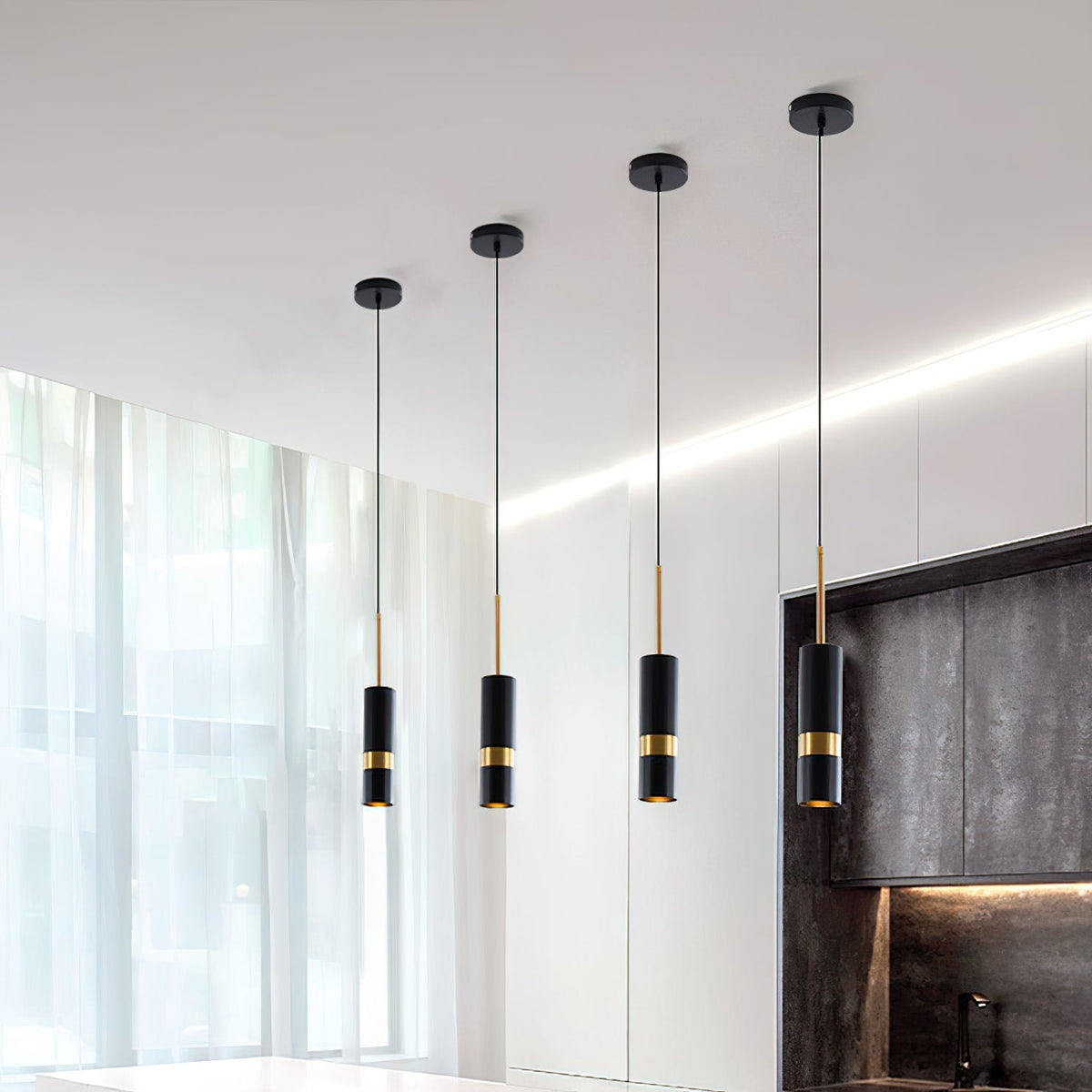 Lukas Modern Pendant Light in Iron and Aluminum
