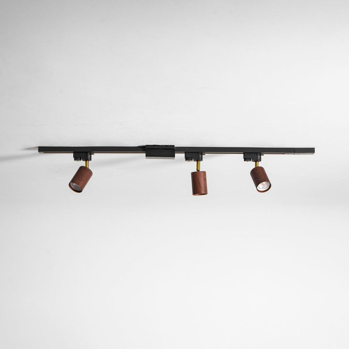 Luma Flex Adjustable LED Track Lighting with Walnut Wood Grain Finish