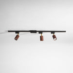 Luma Flex Adjustable LED Track Lighting with Walnut Wood Grain Finish