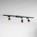 Luma Flex Adjustable LED Track Lighting with Walnut Wood Grain Finish