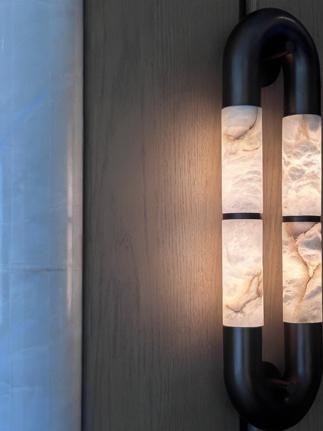 Luma Arc Twin Alabaster Wall Sconce – Modern LED Wall Light