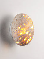 Luma Stone Wall Sconce in Yellow Travertine | Sculptural LED Wall Light