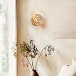 Luma Vein Stone Sphere Wall Sconce in Yellow Travertine