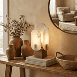 Luma Alabaster Table Lamp with Brass Accents