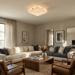 Luma Square Alabaster LED Flush Mount Ceiling Light for Modern Interiors