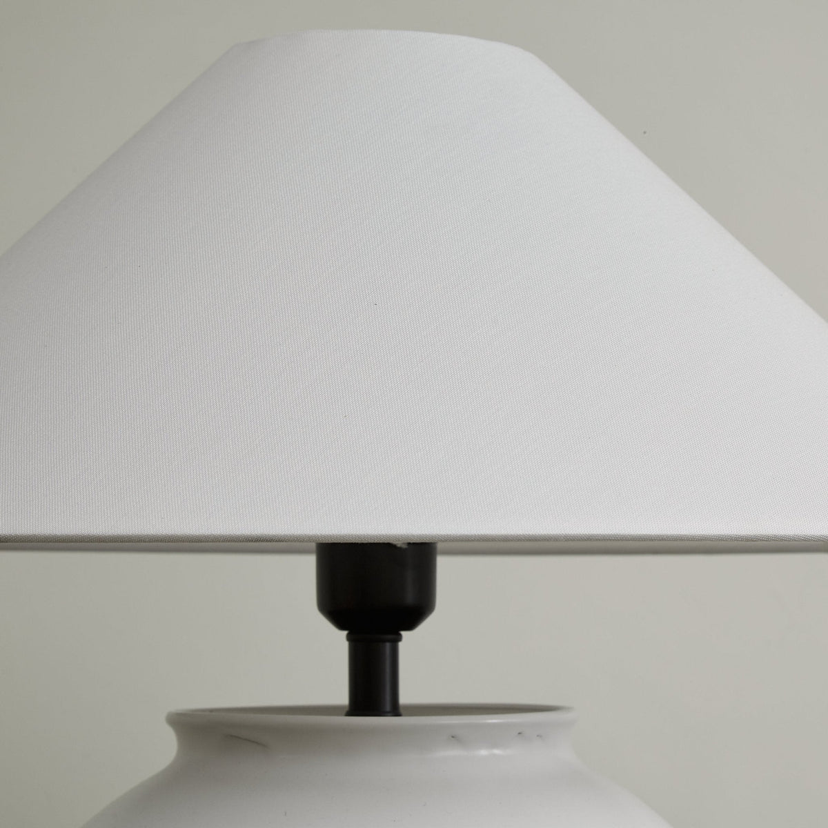 Luma Ceramic Table Lamp with Linen Shade for Bedroom and Living Room